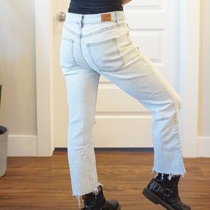 BDG Light Wash Distressed Jeans | Kick Flare High-Rise Cropped NWOT